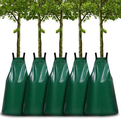 緑色PE PVC メッシュタール 15-20 ガロン容量 自動滴水灌輸 木水袋 プラスチック素材