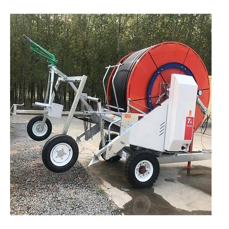 移動式灌水システム 農業 貯水用 90~300tx のホースロールと移動式灌水器
